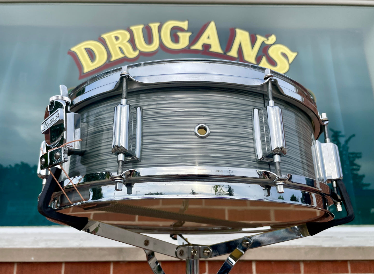 1960s Rogers Powertone 5x14 Steel Gray Ripple Pearl Cleveland