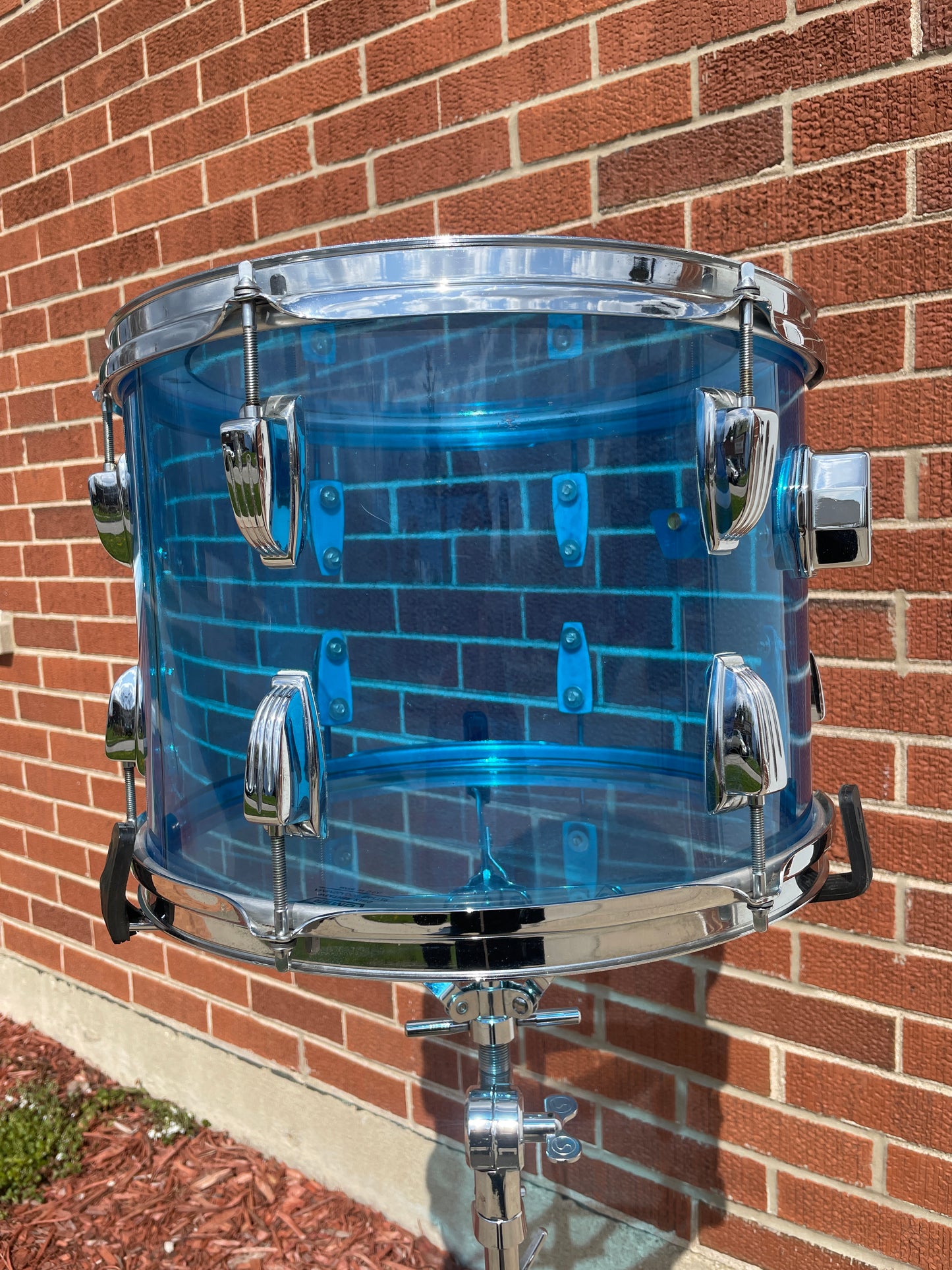 1970s Ludwig Vistalite 10x14 Tom Drum Blue