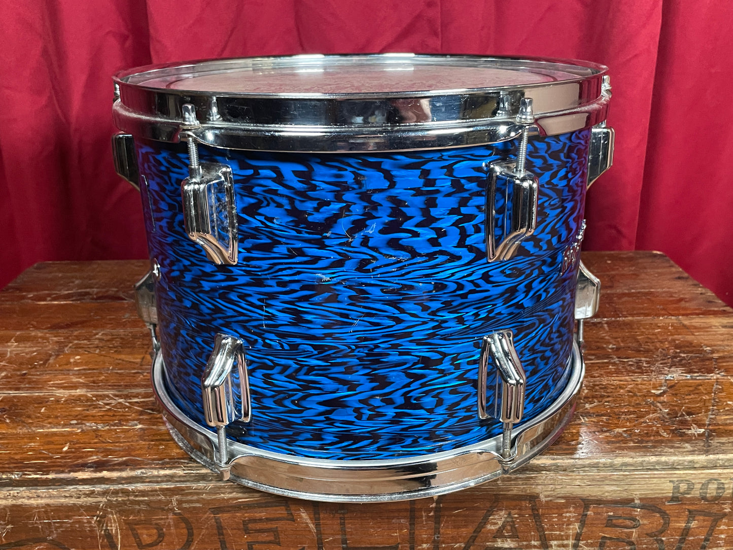 1960s Rogers Holiday 9x13 Tom Drum Blue Onyx Rewrap