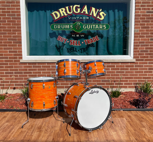 1967 Ludwig Hollywood Drum Set Mod Orange 22/12/13/16