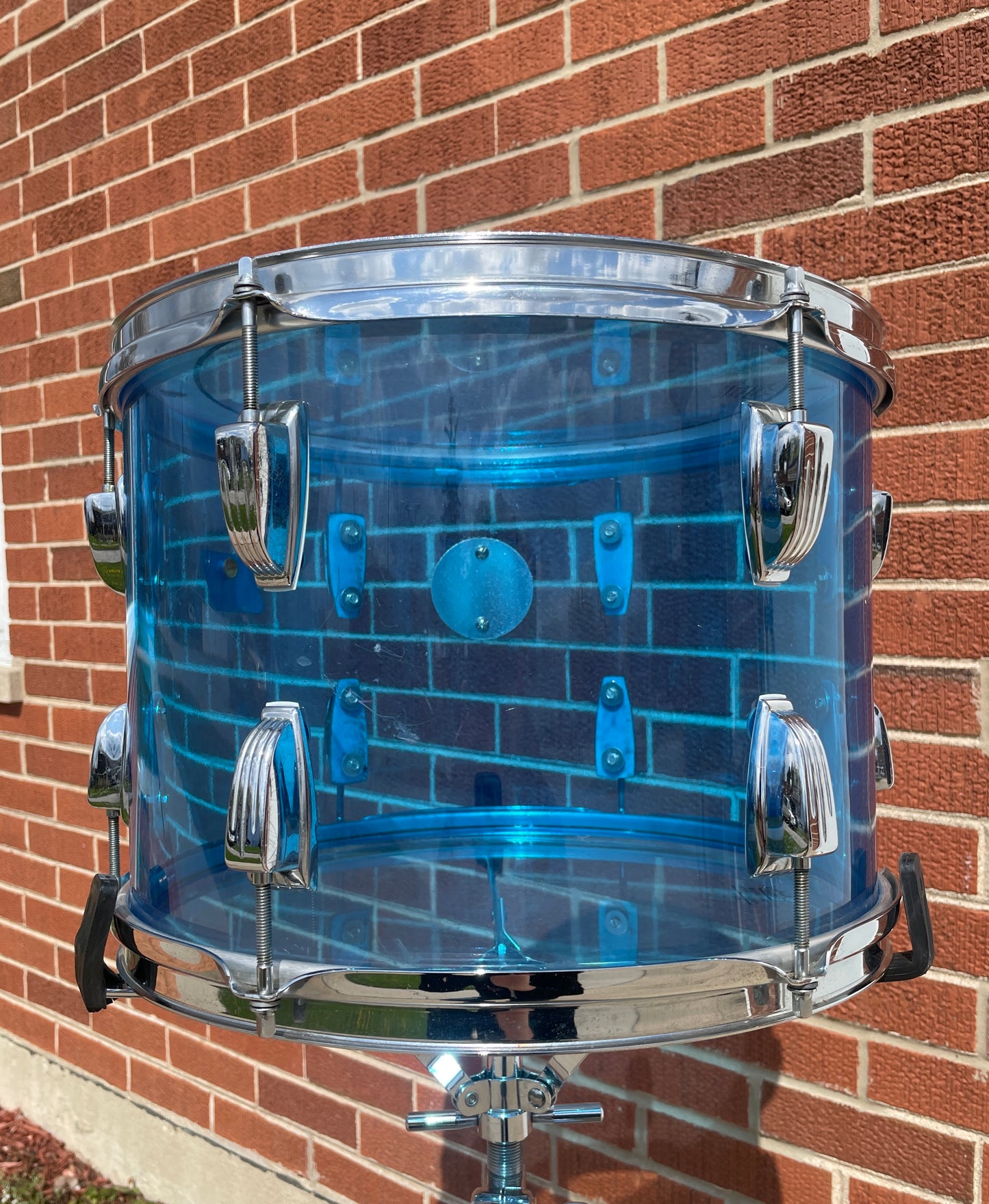 1970s Ludwig Vistalite 10x14 Tom Drum Blue