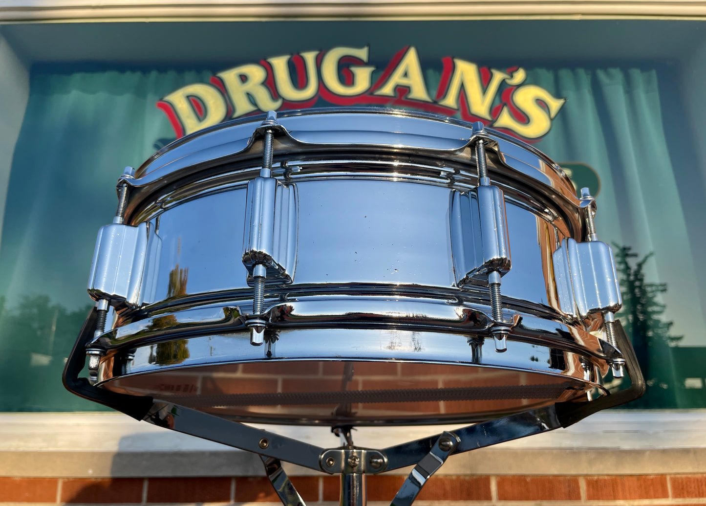 1970s Rogers SuperTen Script Logo 5x14 Snare Drum Steel No. 53-2514 Super Ten 10