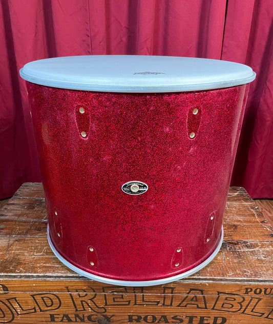 1970s Slingerland 16x18 Floor Tom Drum Shell Red Sparkle 5-Ply