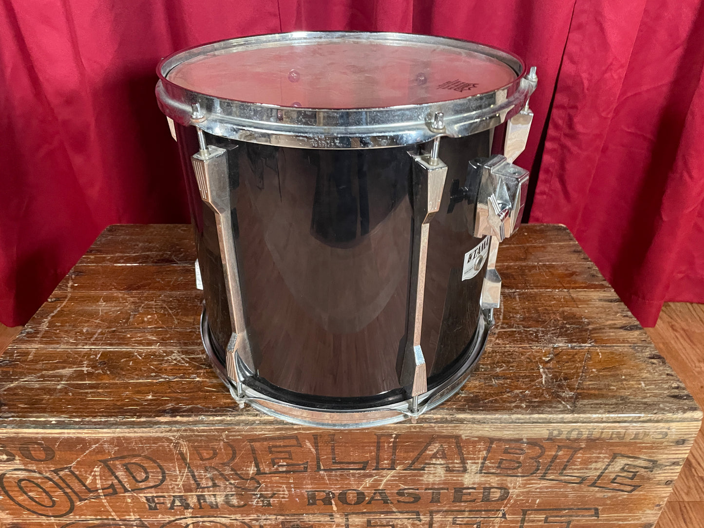 1990s Tama Rockstar DX 12x13 Power Tom Drum Jet Black Made In Japan 13x12