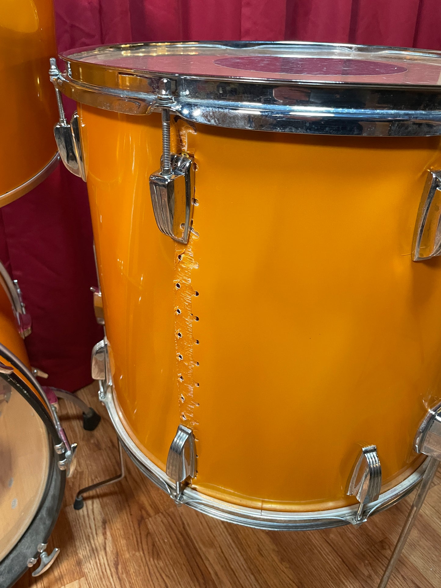 1979 Ludwig Concert Tom Drum Set Gold Silk 24/13/14/15/18