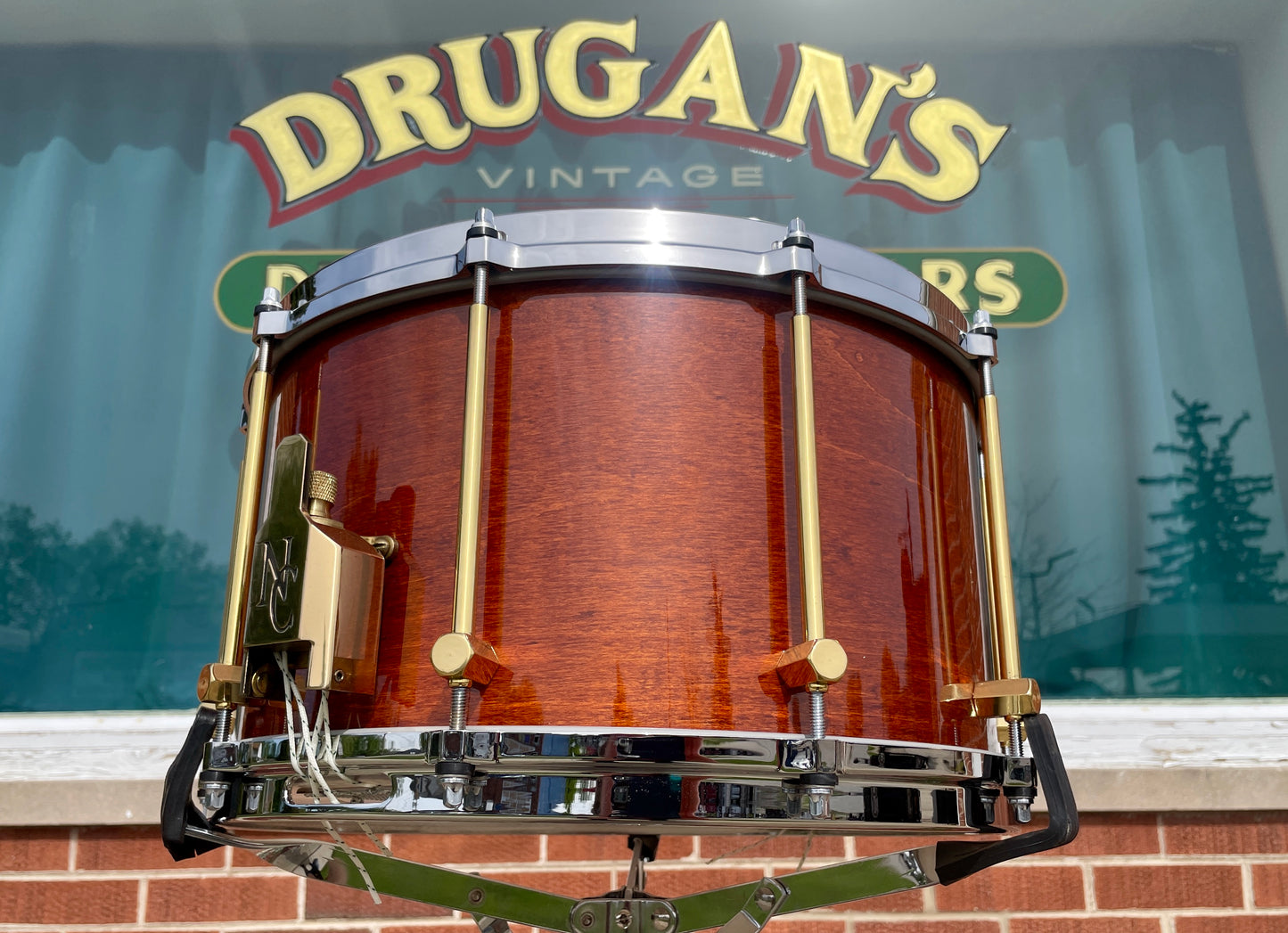 Noble & Cooley 8x14 Solid Maple Shell Snare Drum Amber Honey