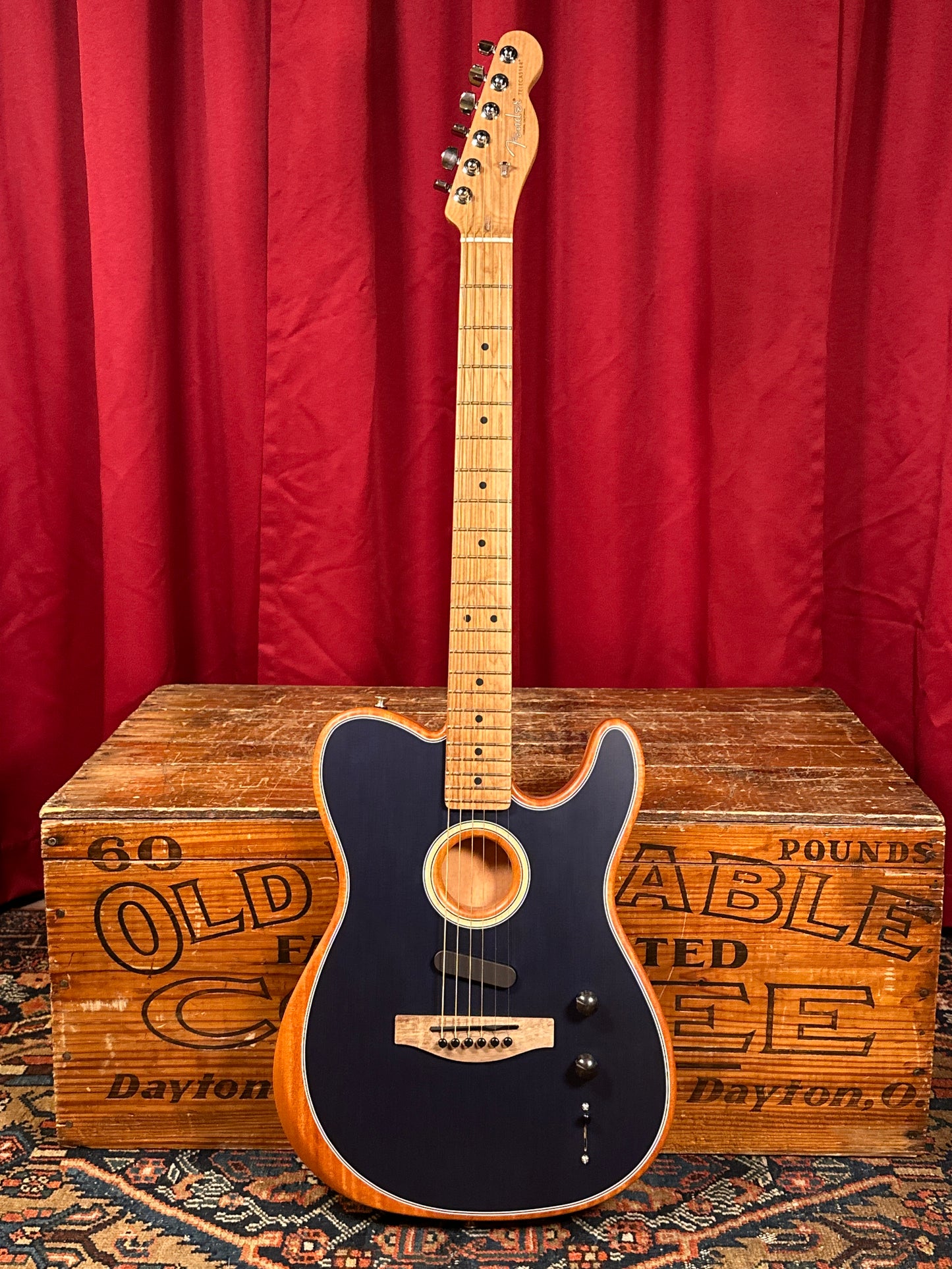 2021 Fender Mod Shop Acoustasonic Telecaster Brushed Sapphire Blue w/ OHSC