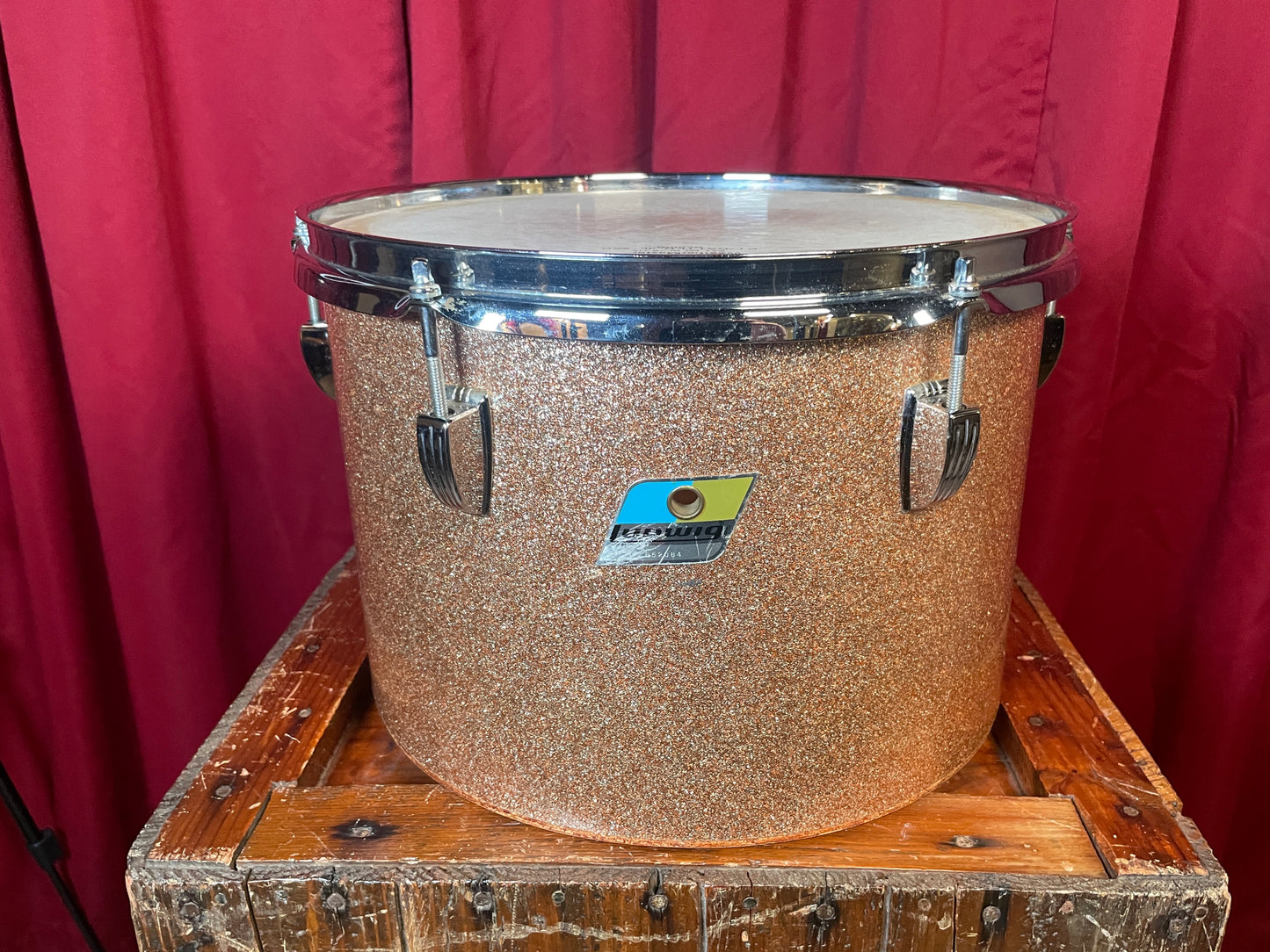 1970s Ludwig 9x13 Concert Tom Drum Champagne Sparkle