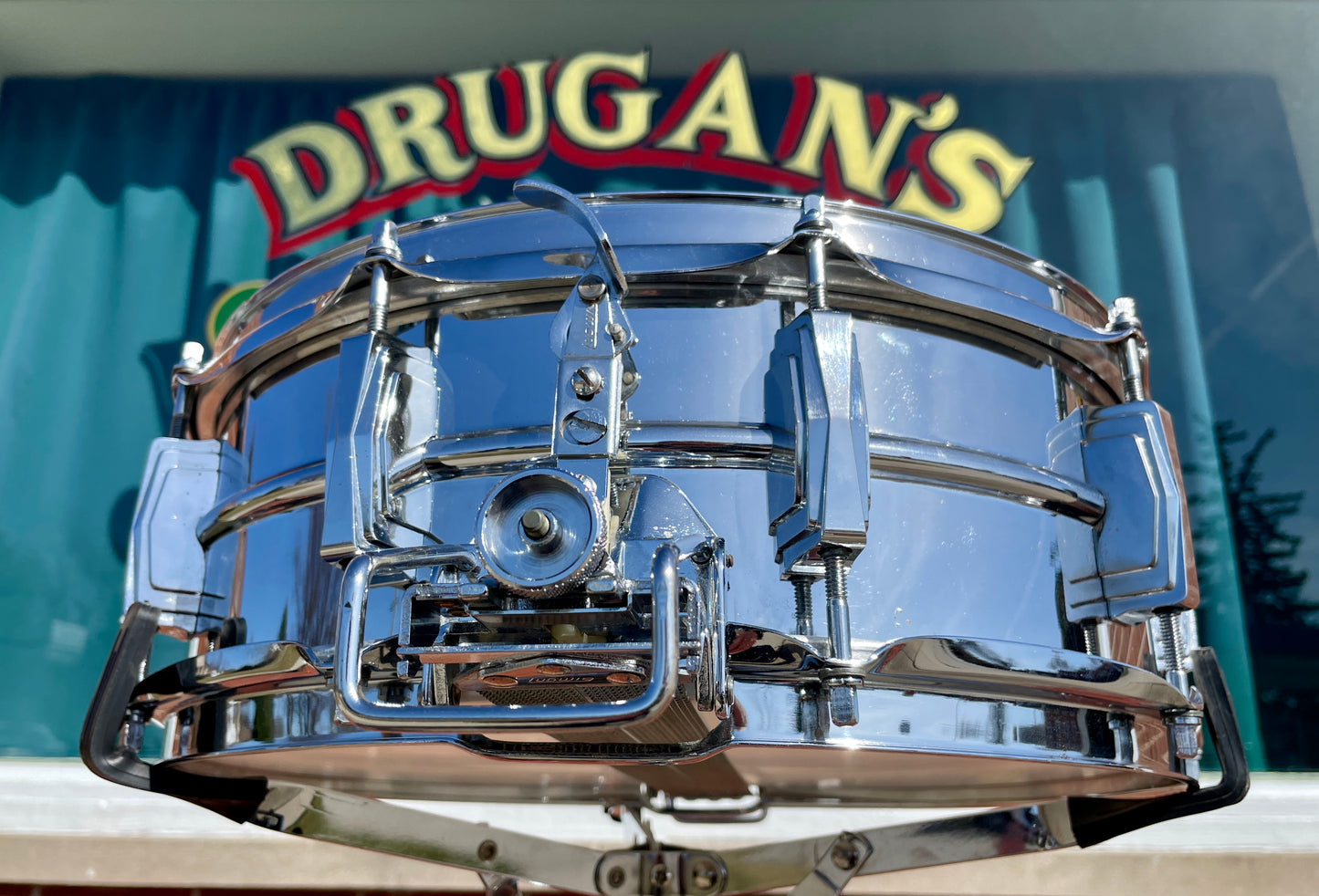 1970s Ludwig No. 410 Super Sensitive 5x14 Snare Drum Cut Badge Supraphonic