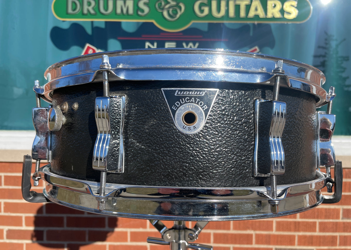 Late 1970s Ludwig No. 414 Educator 5x14 Combo Snare Drum Black