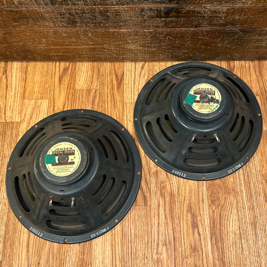 1965 Jensen 12" C12Q Speaker Pair 8 Ohm Fender Silvertone