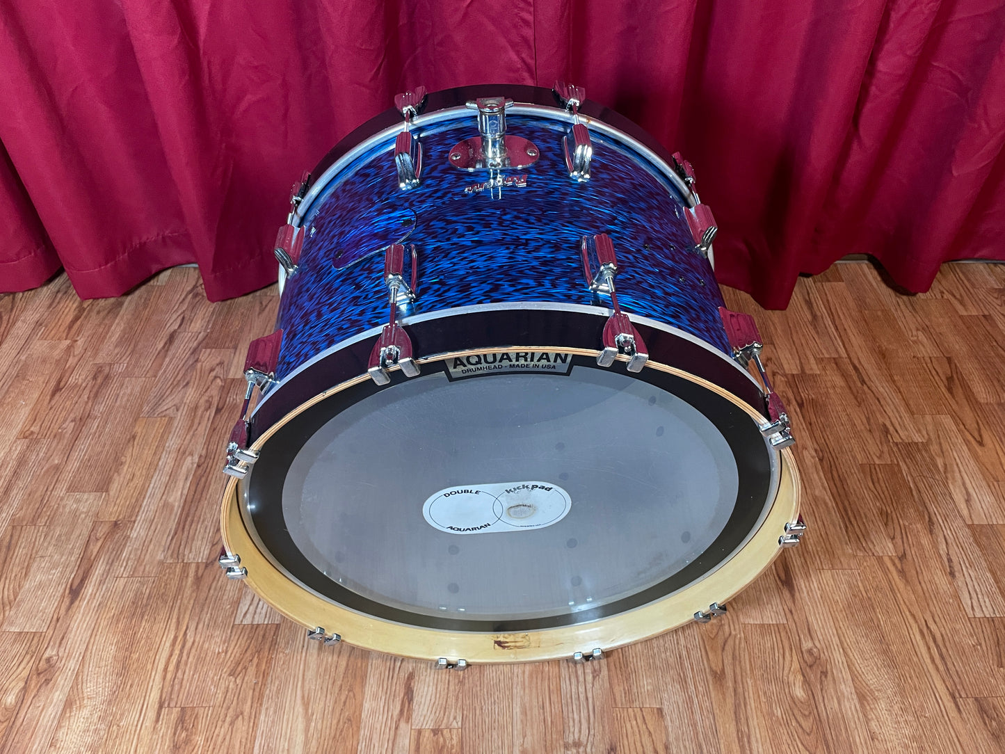 1970s Rogers PowerTone 14x22 Bass Drum Blue Onyx Pearl 22x14