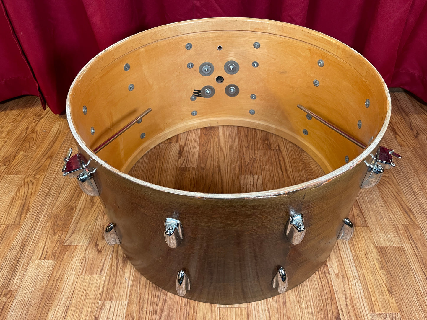 1970s Slingerland 14x24 Sound King Bass Drum Walnut 3 Ply