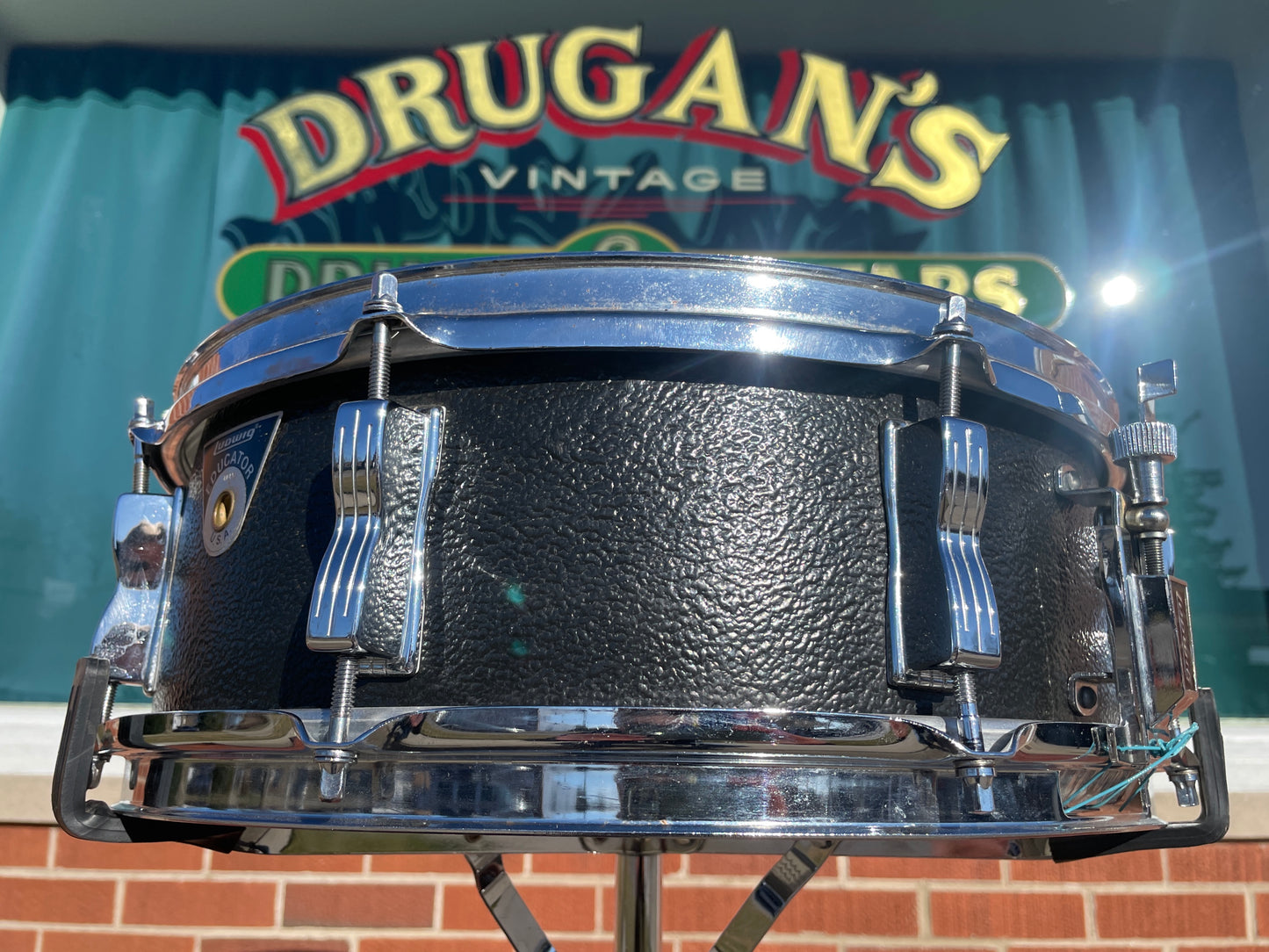 Late 1970s Ludwig No. 414 Educator 5x14 Combo Snare Drum Black