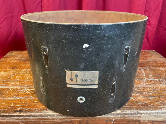 1971 Sonor Teardrop 8x12 Tom Shell Black Silver Speckle 30cm