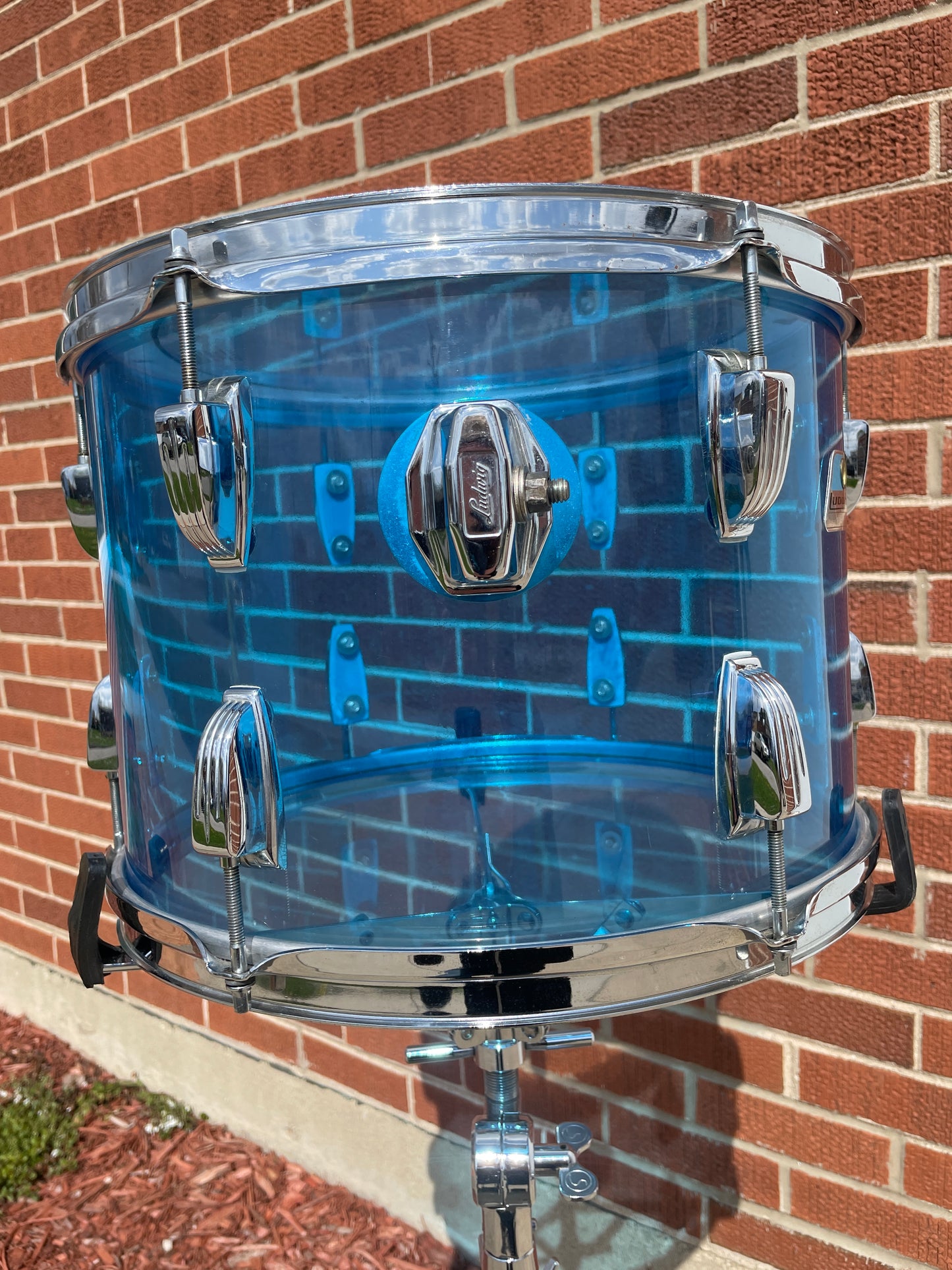 1970s Ludwig Vistalite 10x14 Tom Drum Blue