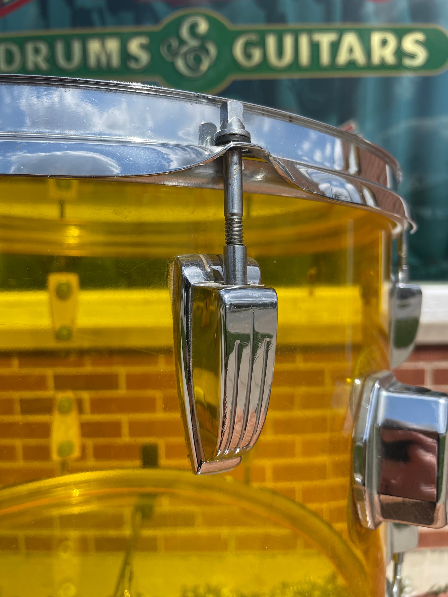 1970s Ludwig Vistalite 10x14 Tom Drum Yellow