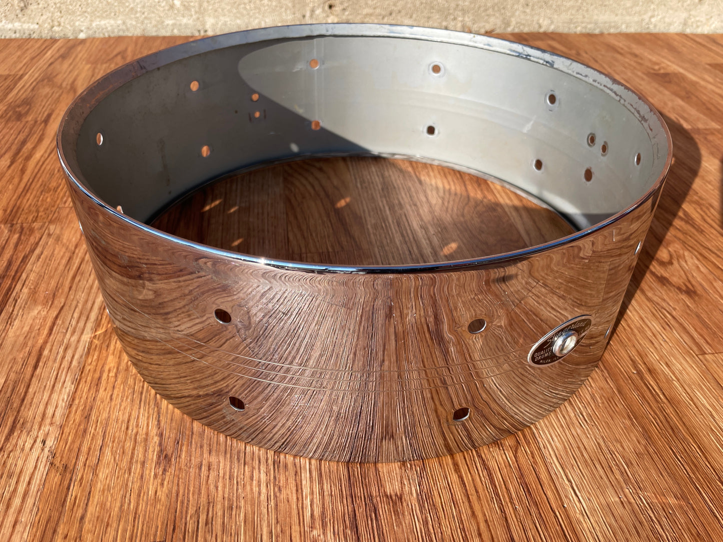 1970s Slingerland 5x14 No. 132 Gene Krupa Sound King Snare Drum Shell COB