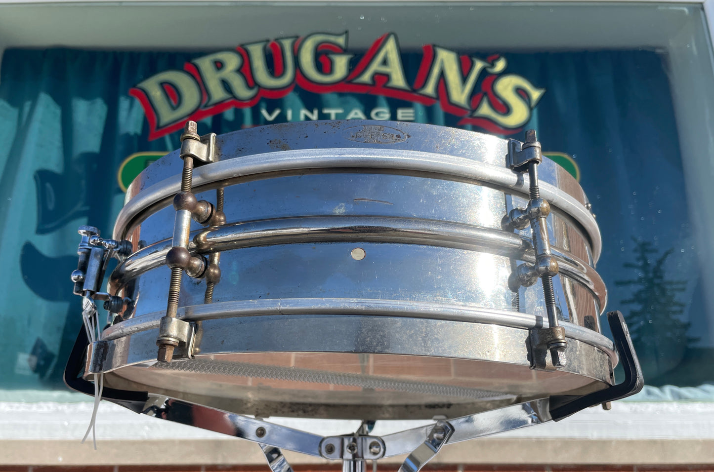 1920s Ludwig 4x14 Dance Model Universal 2-Pc. Brass Shell Snare Drum Pioneer