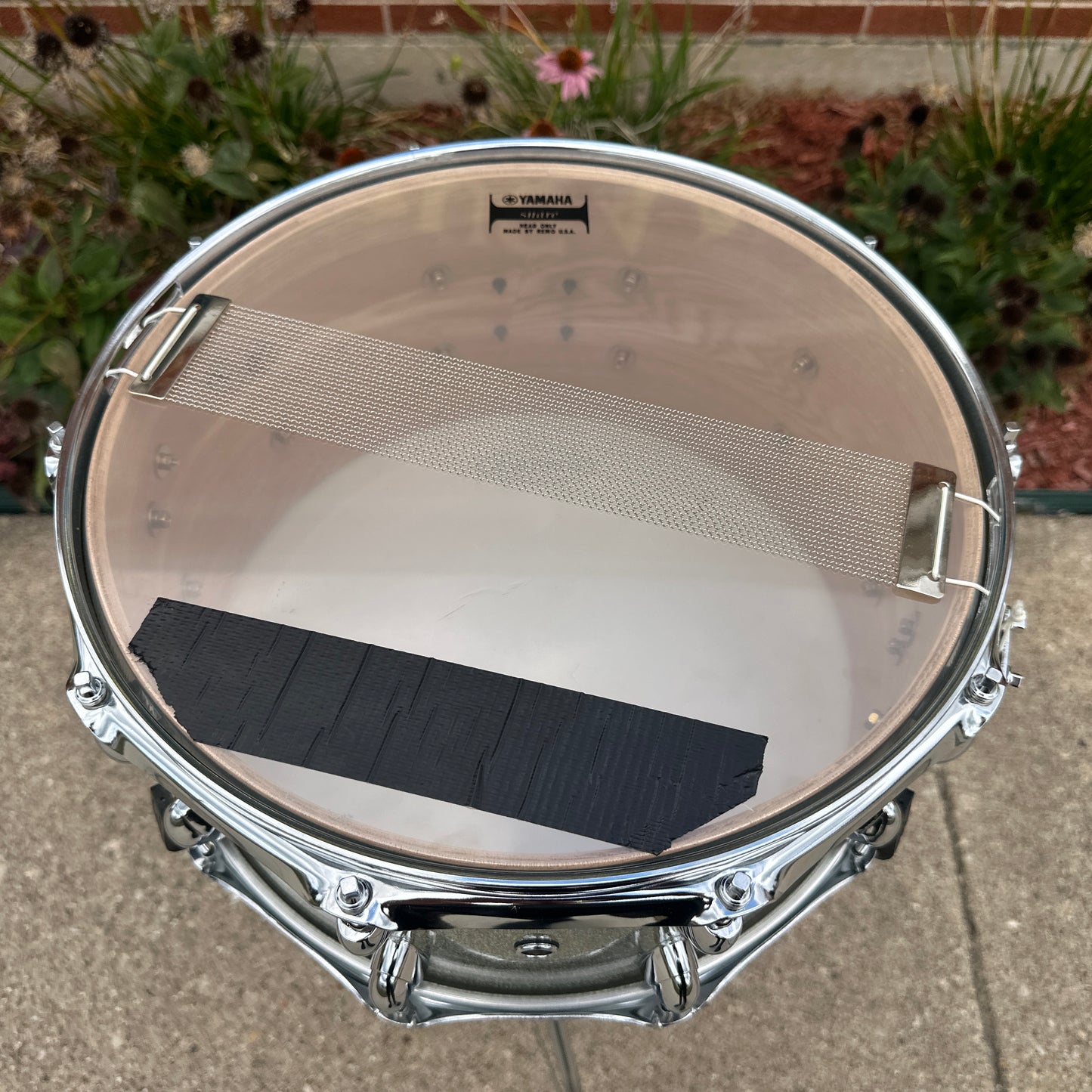 2007 Yamaha Oak Custom 7x14 Snare Drum Silver Sparkle MIJ NSD087A