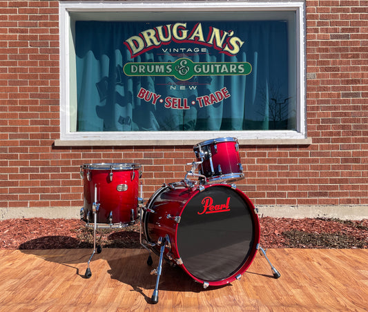 Pearl Session Custom Drum Set Cranberry Fade Red Burst 20/12/14