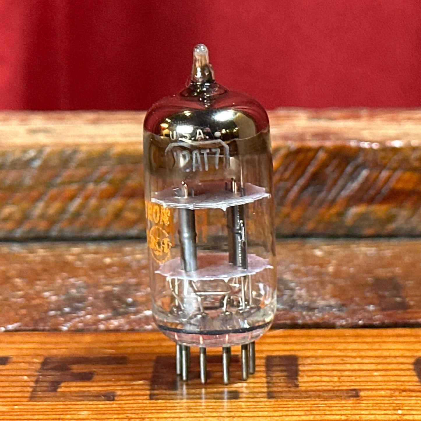Vintage RCA 12AT7 Preamp Tube Black Plate ECC81 Valve Square Getter NOS #249