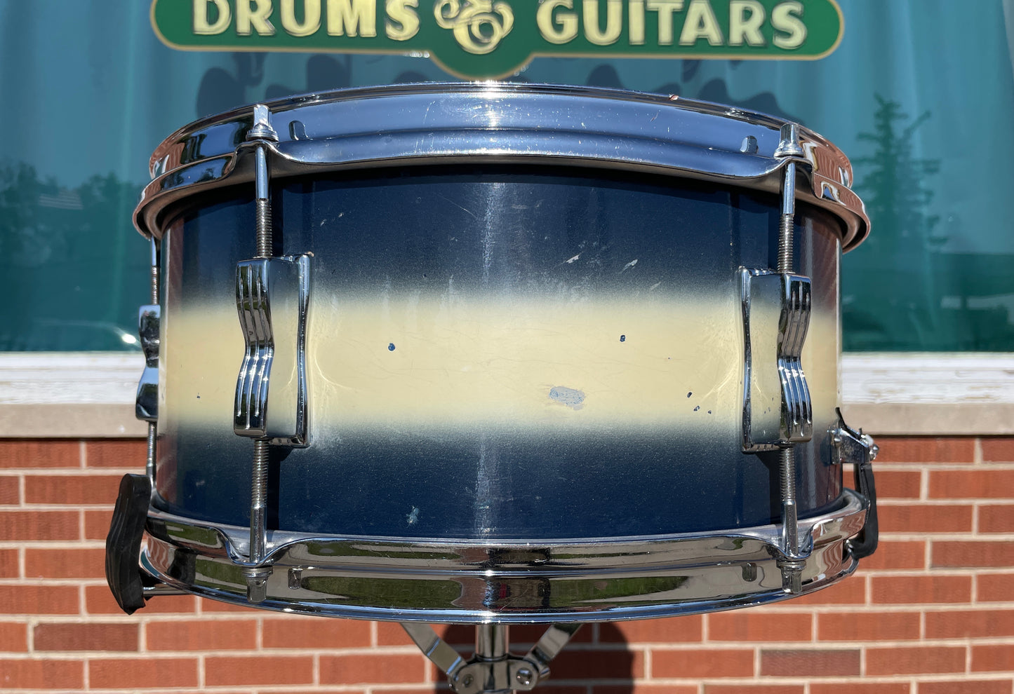 1961 Ludwig 6.5x14 Auditorium Snare Drum Blue/White Duco COB