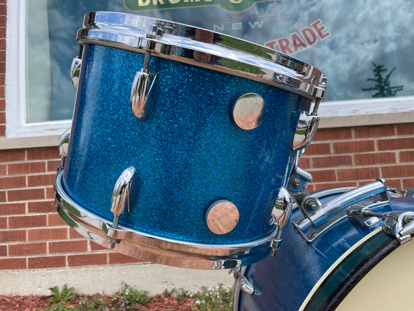 1960s Gretsch Progressive Jazz Drum Set Blue Sparkle 20/12/14/5.5x14