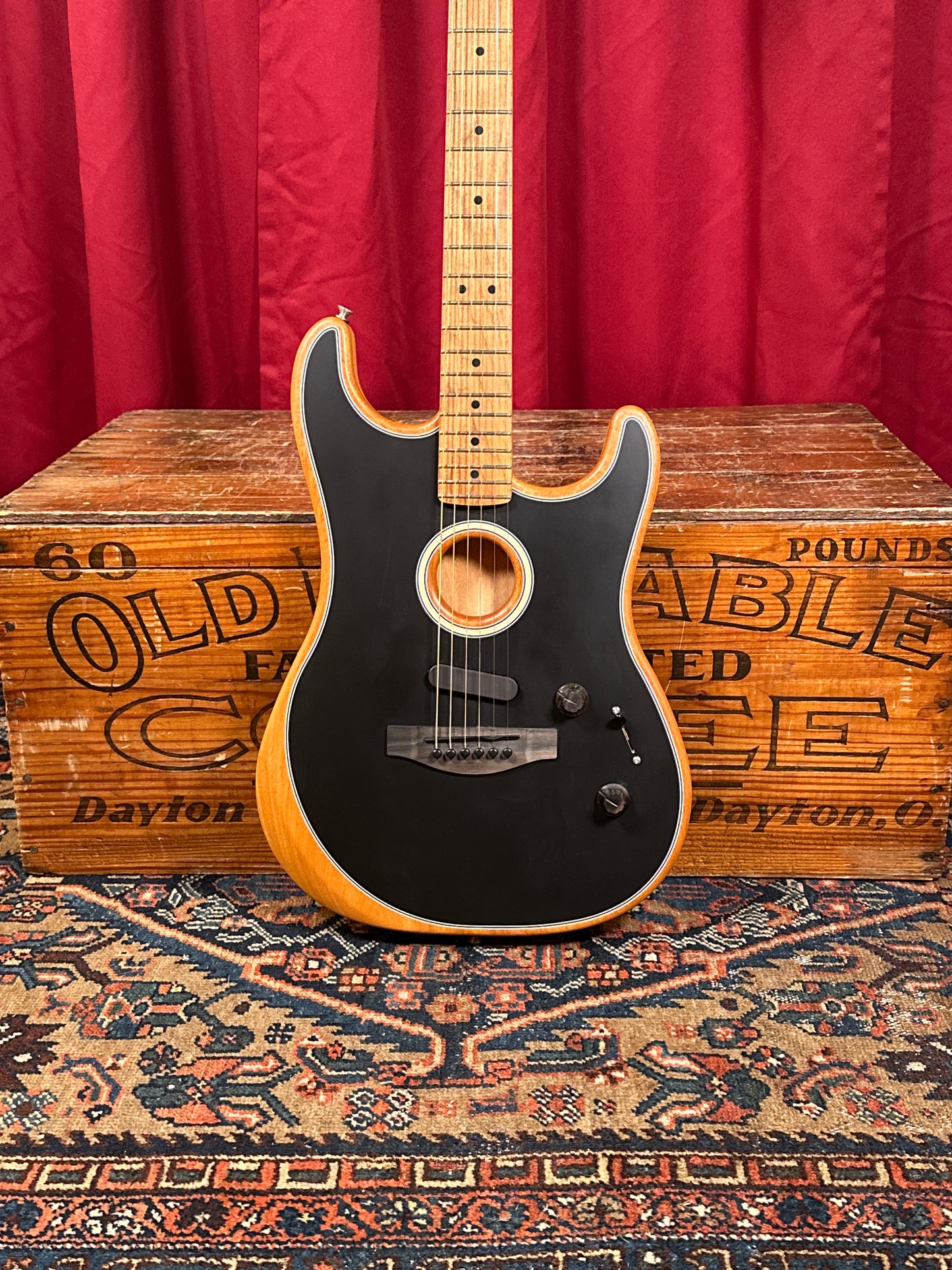 2022 Fender Mod Shop Acoustasonic Stratocaster Black w/ OHSC