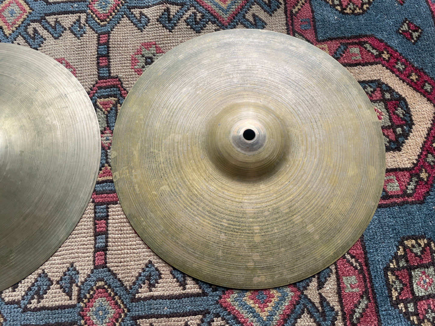 1950s 12" Zildjian A Small Stamp Hi-Hat Cymbal Pair 420g/482g