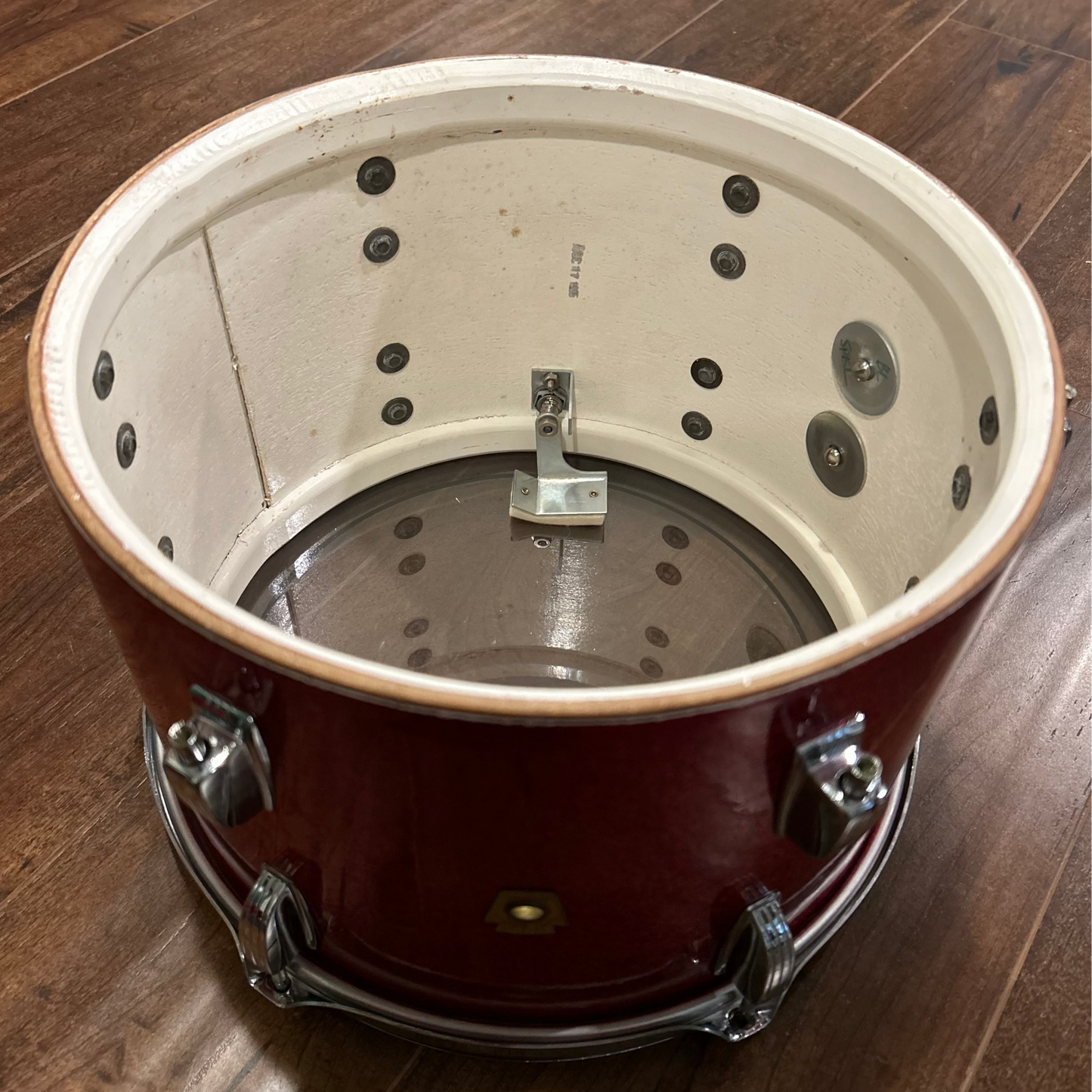 1965 Ludwig 8x12 Tom Drum Single Red Sparkle Down Beat / Hollywood