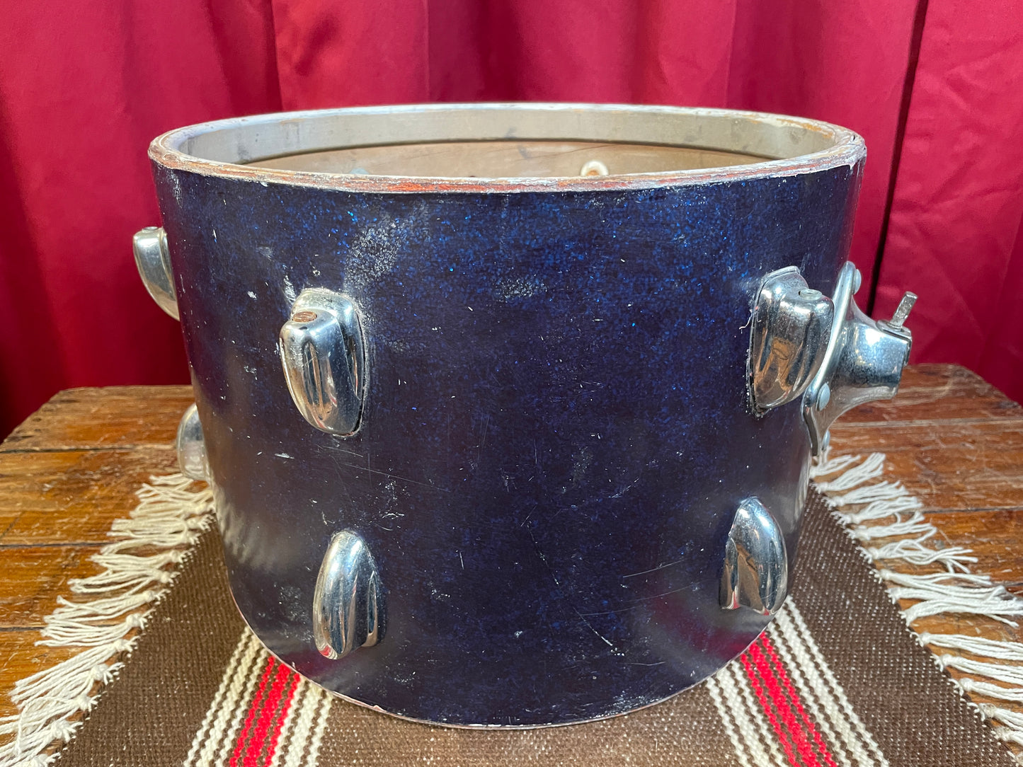 1960s Slingerland 9x13 Tom Shell Dark Sparkling Blue Pearl