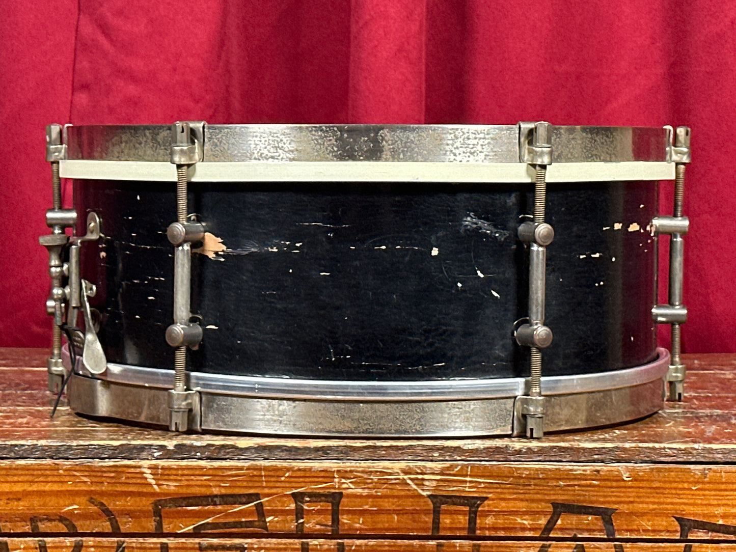 1940s Drum Master 5.5x13 Vintage Sears Roebuck Snare Drum Black
