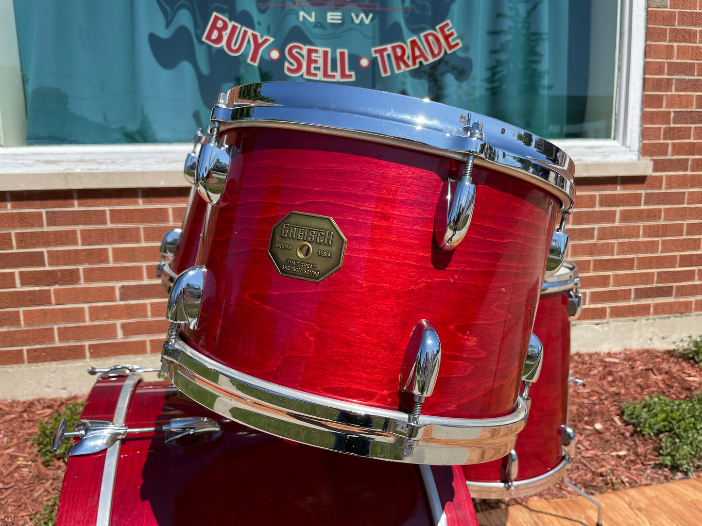 1970s Gretsch Stop Sign Badge Drum Set Red Rosewood 22/12/13/16