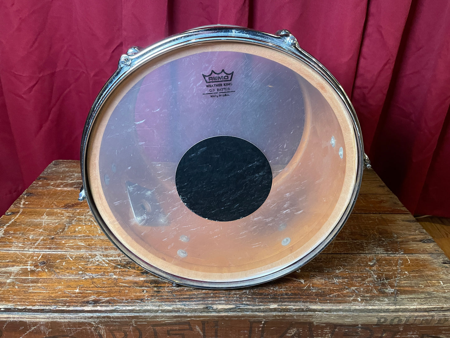 1970s Slingerland 9x13 Concert Tom Red Satin Flame 3-Ply