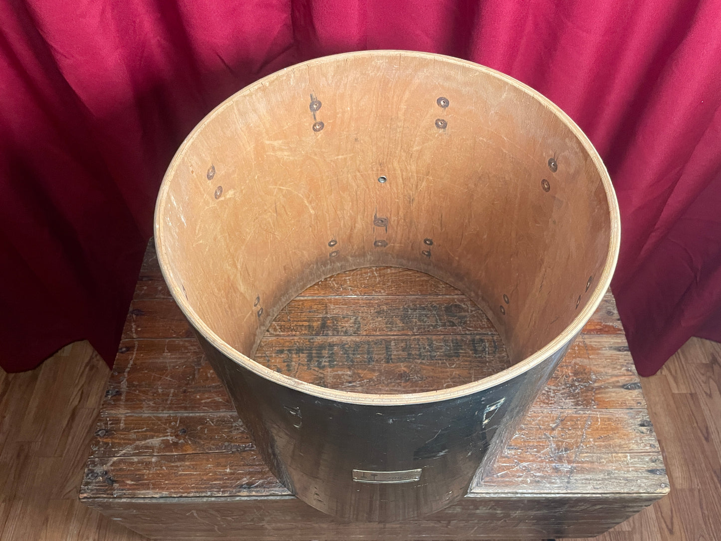 1971 Sonor Teardrop 16x16 Floor Tom Shell Black Silver Speckle 40cm