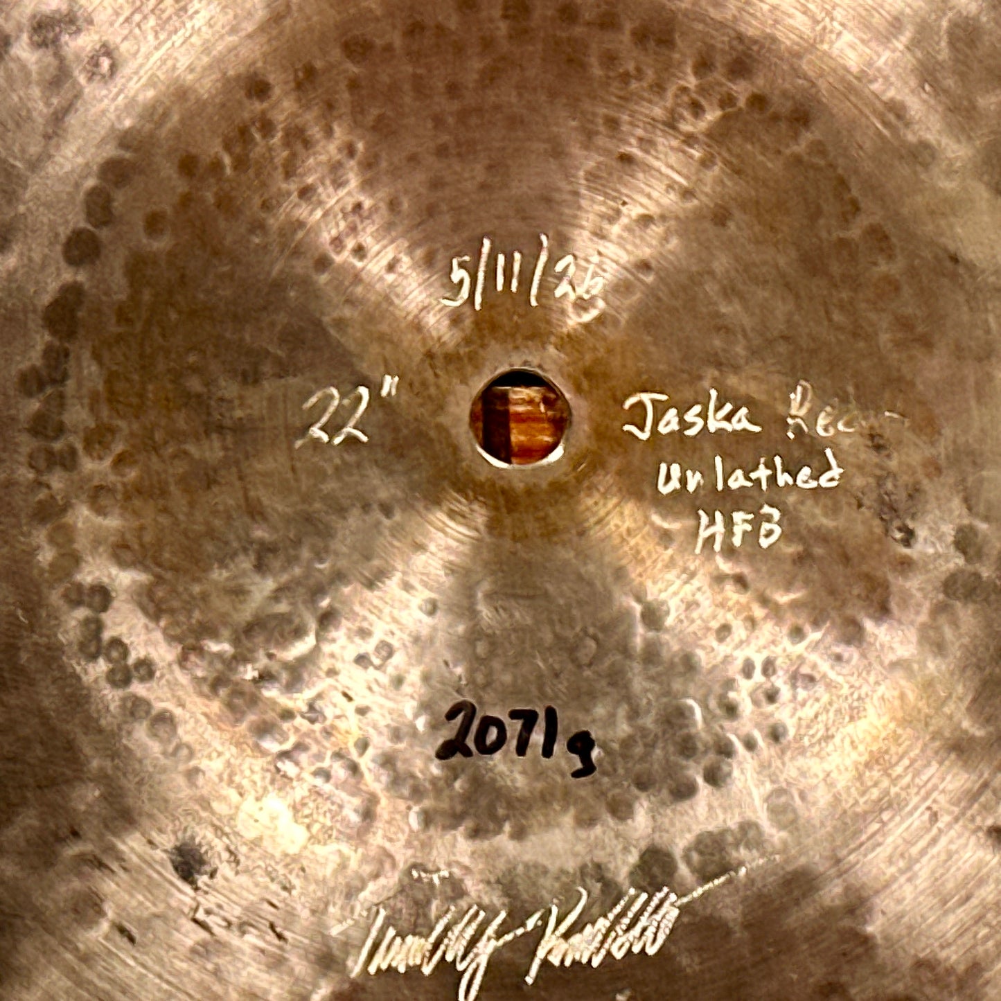 22" Timothy Roberts Jaska Redux Unlathed HFB Ride Cymbal 2071g *Video Demo*