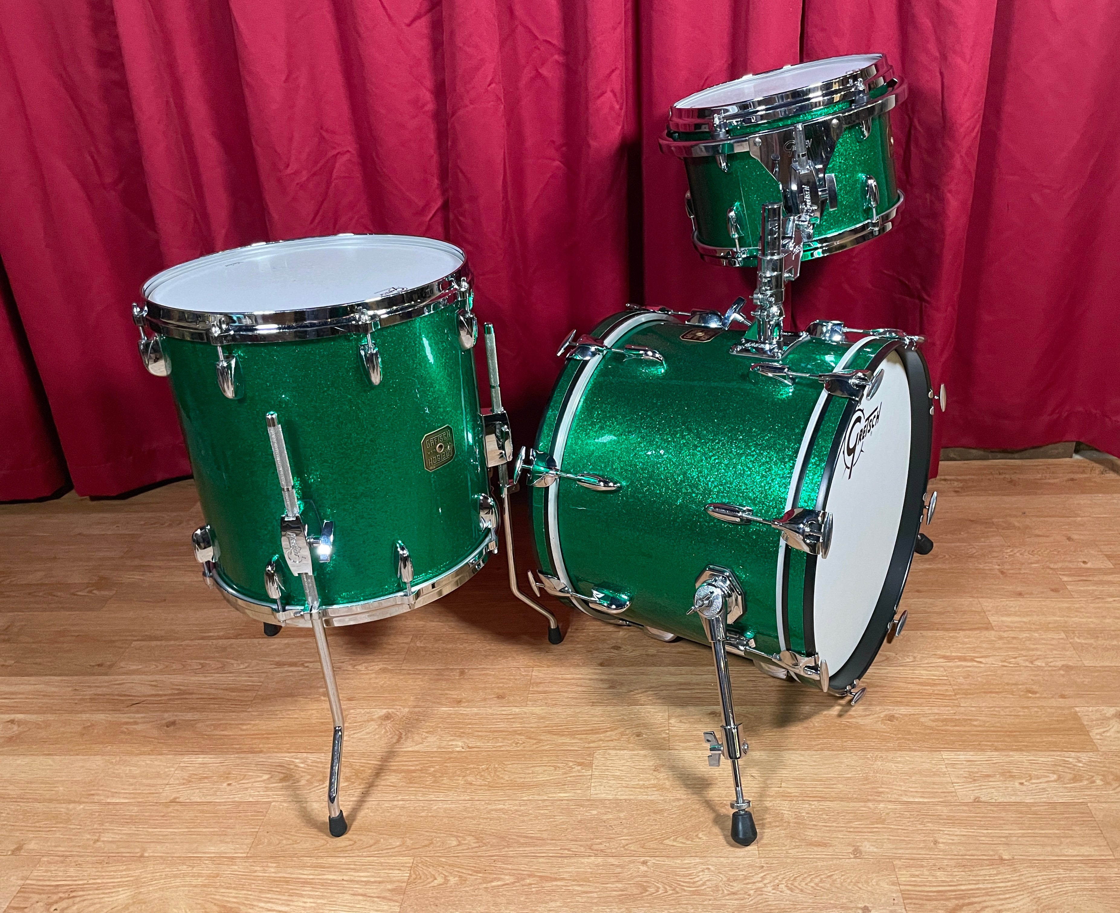 Gretsch USA Custom Bop Drum Set Green Sparkle 18 12 14 Drugan s