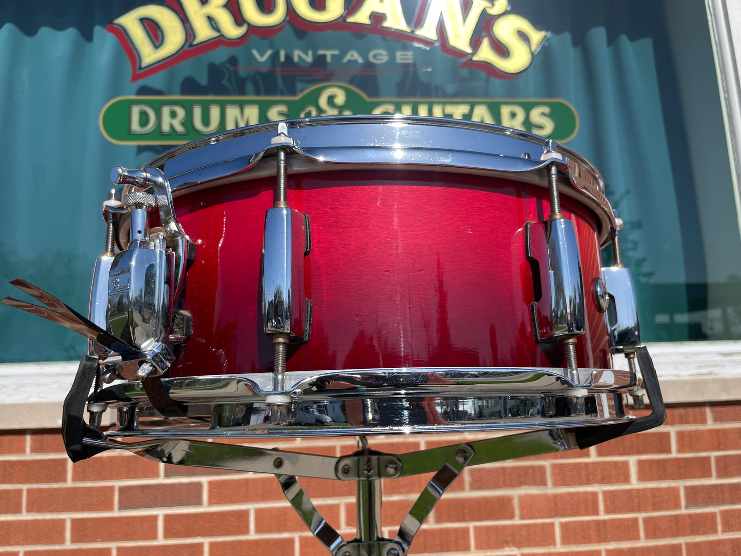 Pearl Session Custom 5x14 Snare Drum Cranberry Fade Red Burst
