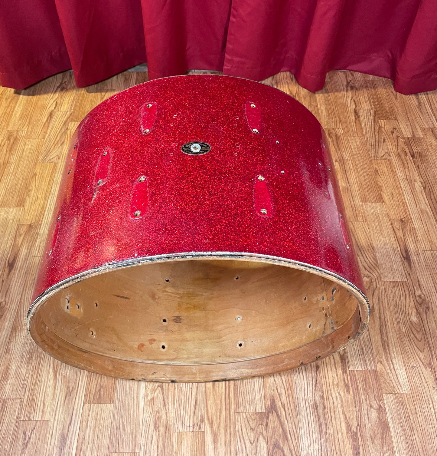 1965 Slingerland 14x22 Bass Drum Shell Red Sparkle 22x14