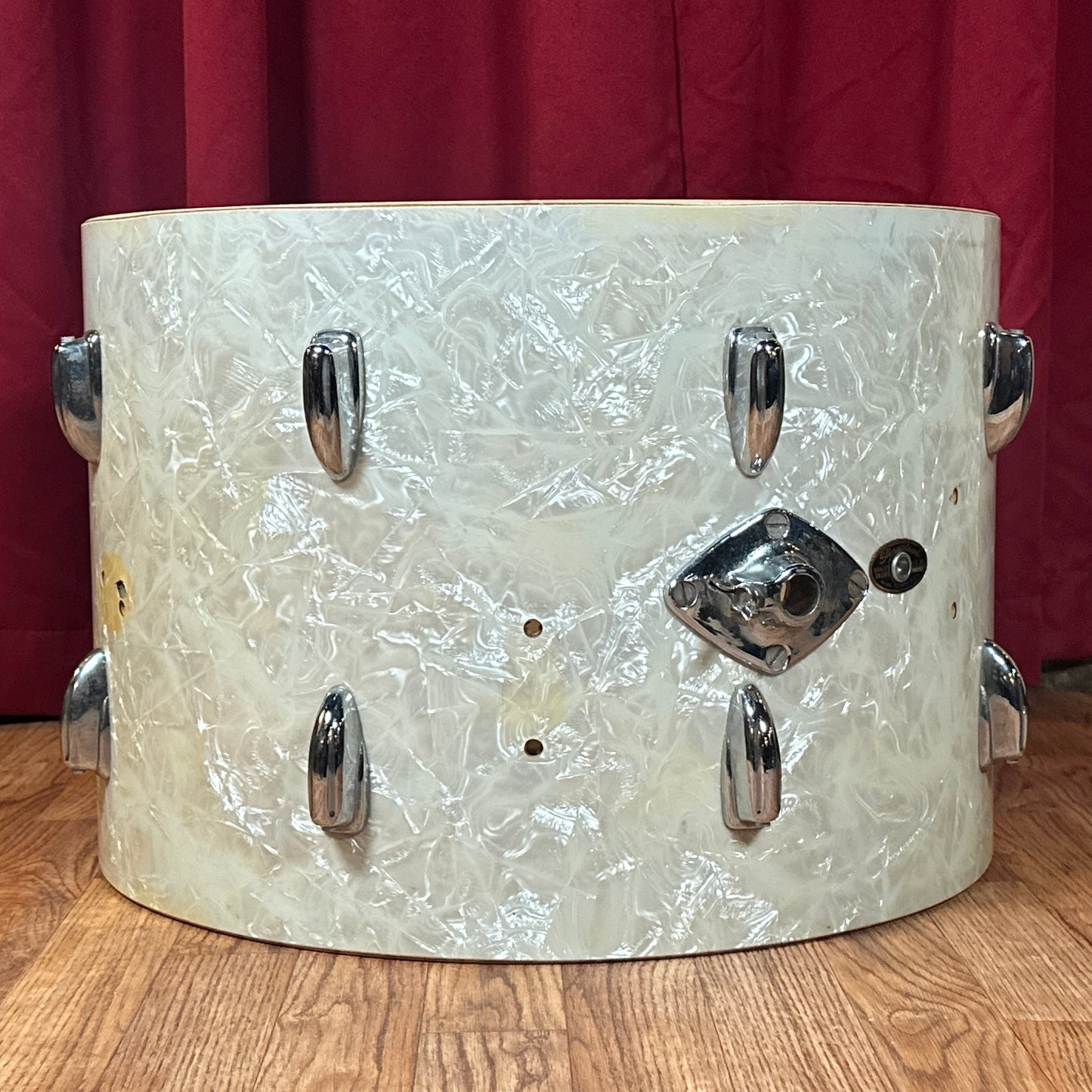 1960s Slingerland 14x20 Bass Drum Shell White Marine Pearl