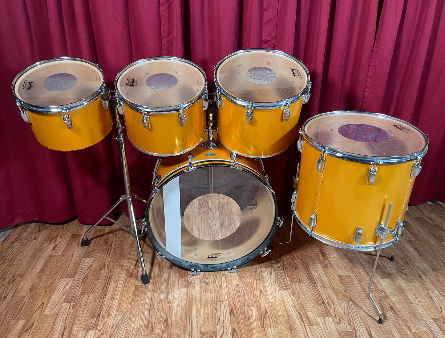 1979 Ludwig Concert Tom Drum Set Gold Silk 24/13/14/15/18