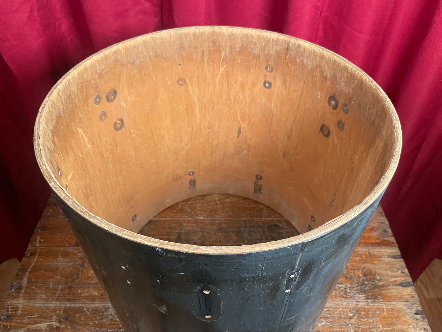 1971 Sonor Teardrop 16x16 Floor Tom Shell Black Silver Speckle 40cm