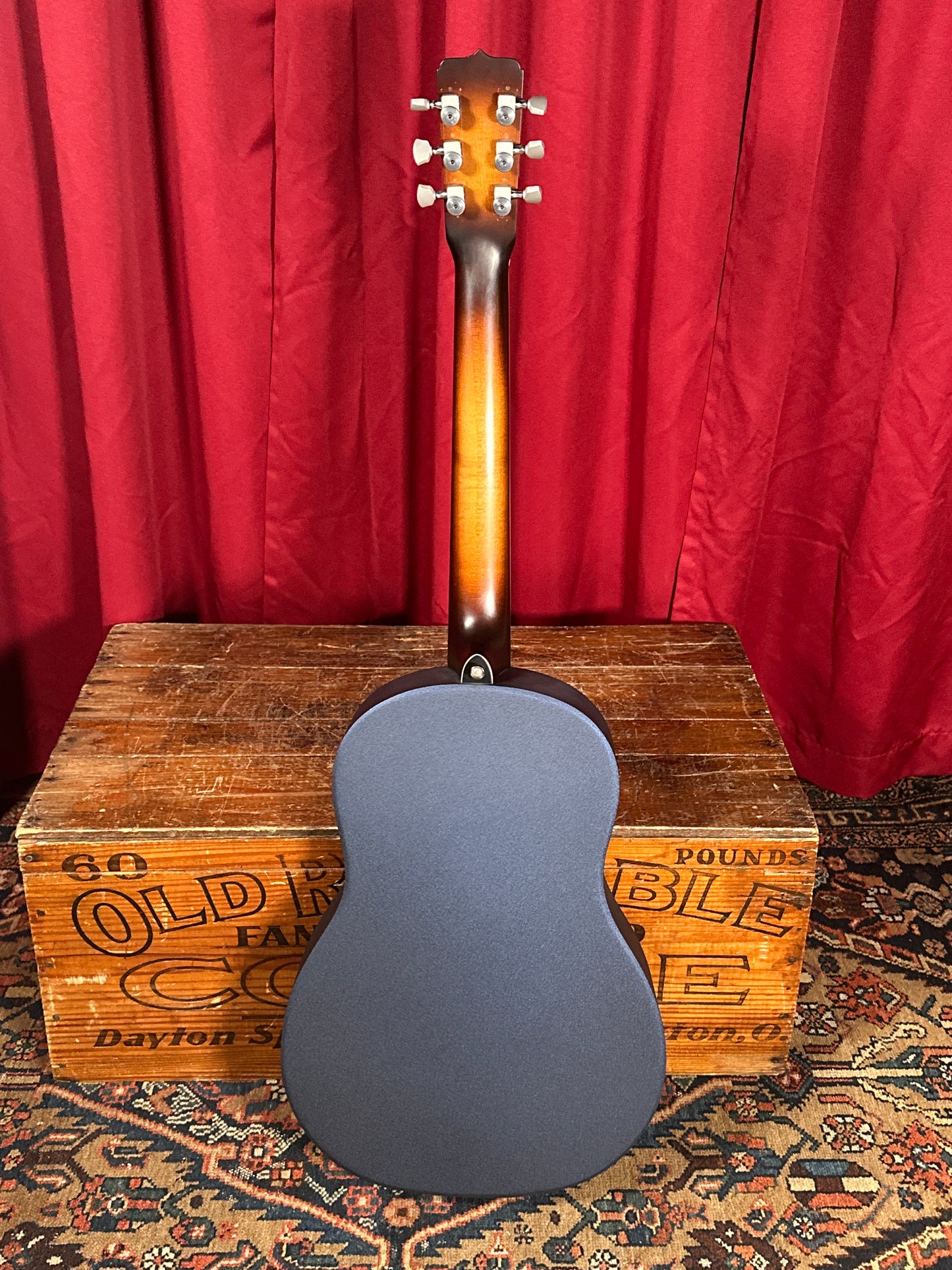 National Reso-Phonic Polychrome Tricone Baritone Resonator Guitar Blue w/ OHSC