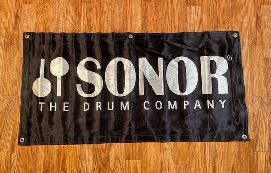 Sonor 35" x 17" Cloth Banner Black and Silver