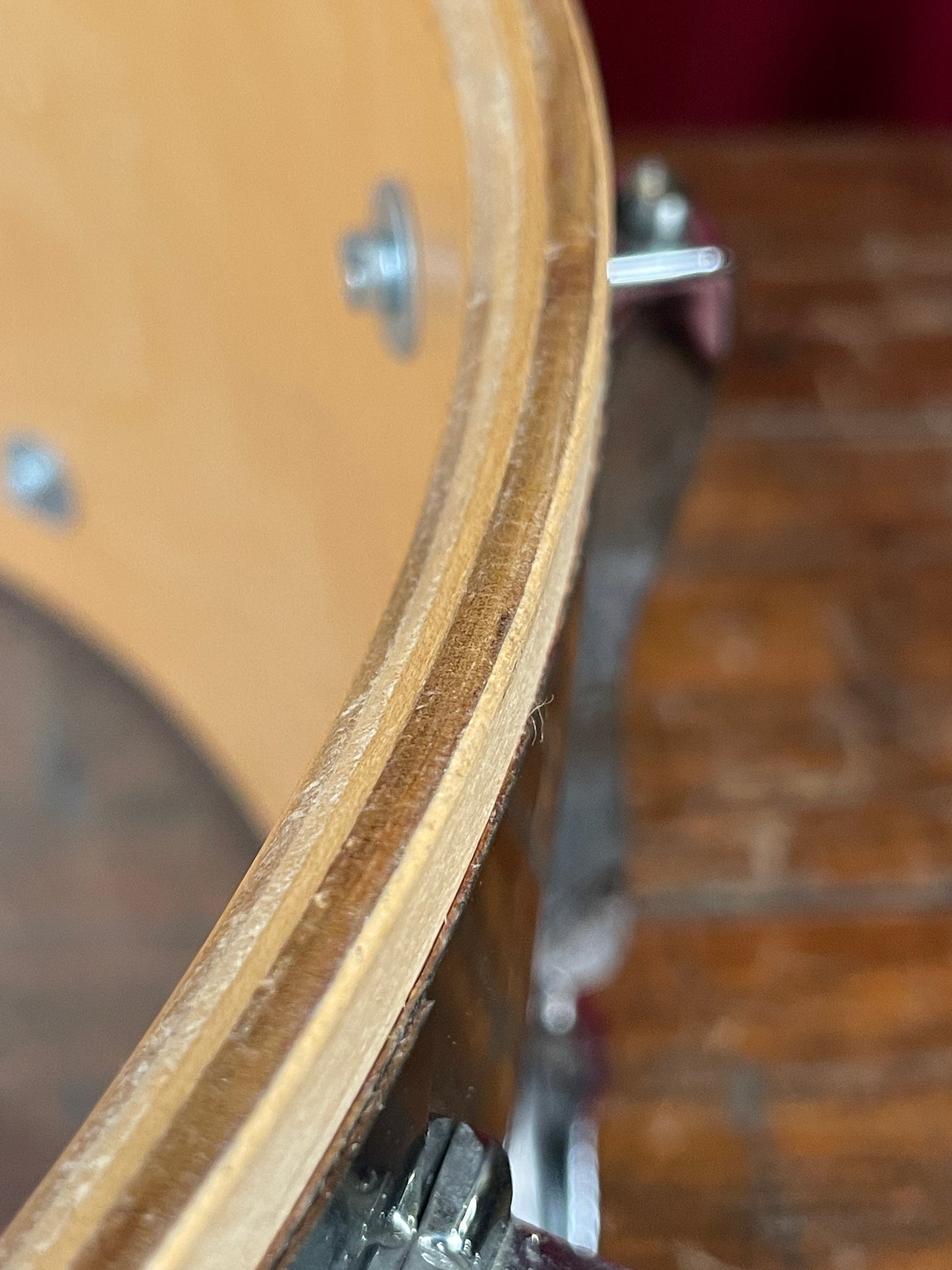 1980s Ludwig 6.5x14 Rock/Concert Snare Drum Black Cortex Monroe Badge