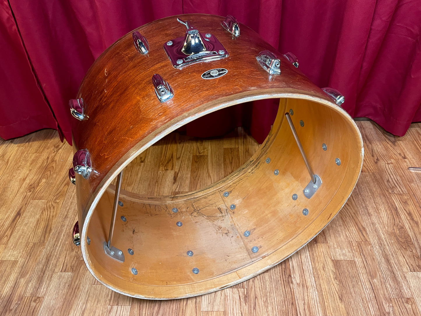 1970s Slingerland 14x24 Sound King Bass Drum Walnut 3 Ply