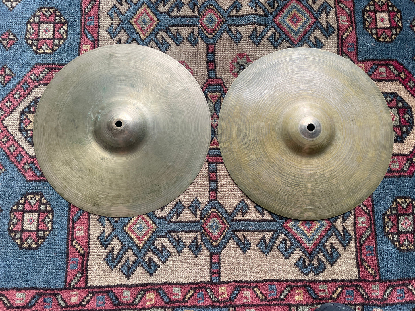 1950s 12" Zildjian A Small Stamp Hi-Hat Cymbal Pair 420g/482g