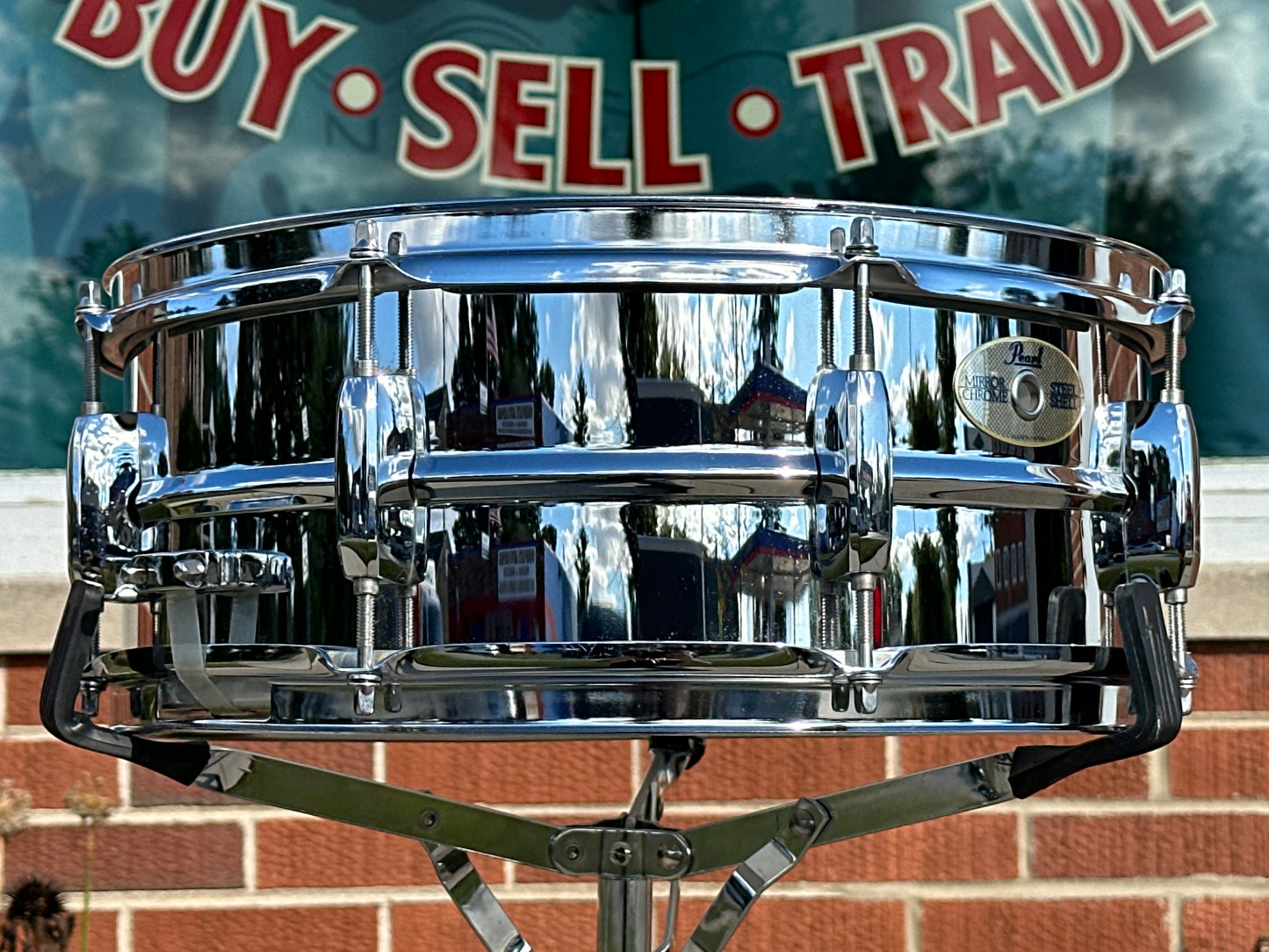 2000s Pearl Standard Steel 5.5x14 Snare Drum Mirror Chrome SS1455