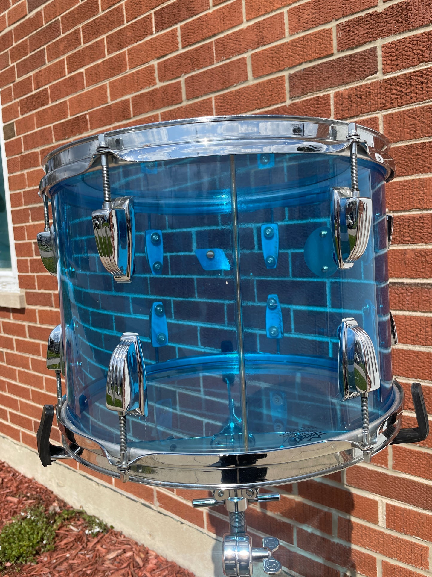 1970s Ludwig Vistalite 10x14 Tom Drum Blue